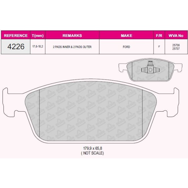 Fren Balatası &Ouml;n Focus III Focus III Tournıer 2.0 St 12-; Kuga II 1.6 Ecoboost 4&times;4 2.0 TDCI 13-; 