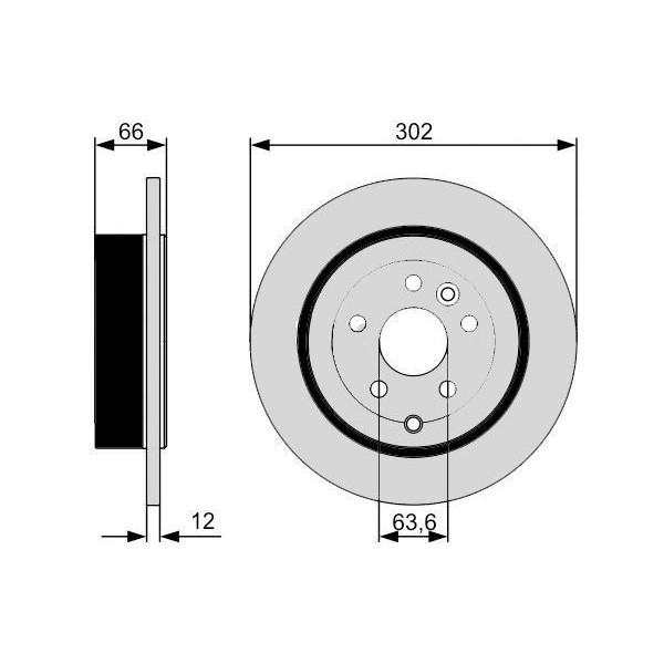 Fren Diski Arka Freelander 07-; D&uuml;z 302Mm 