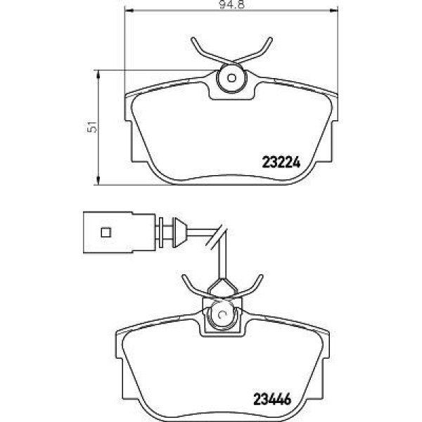 Fren Balatası Arka Fişli Sharan 95-; Transporter T4 90-;03 / Alhambra 96-; / Galaxy 00-; 