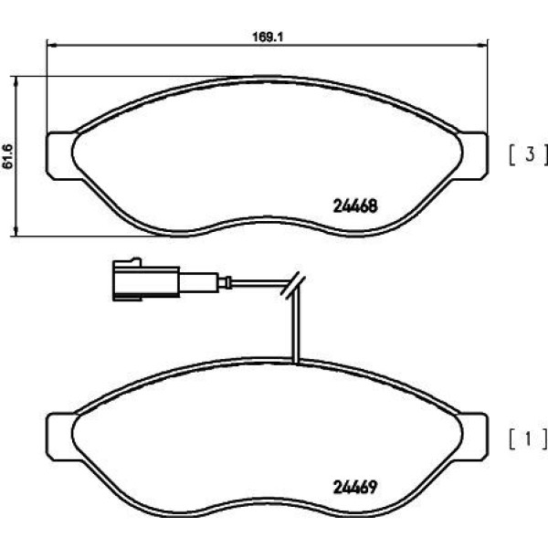 Ferodo FvRenault 1924 Fren Balatası &Ouml;n Fişli Ducato / Boxer 06- 