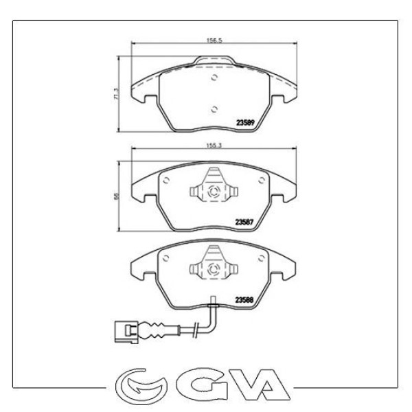 Gva 7075060 Fren Balatası &Ouml;n Fişli Golf IV 97-