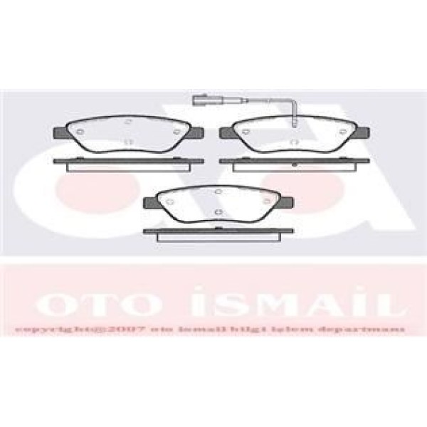 Fren Balatası &Ouml;n Fişsiz Albea 1.3 Doblo 01-; Panda 03-; / Corsa E 14-; Corsa D 06-; Adam 13-; 