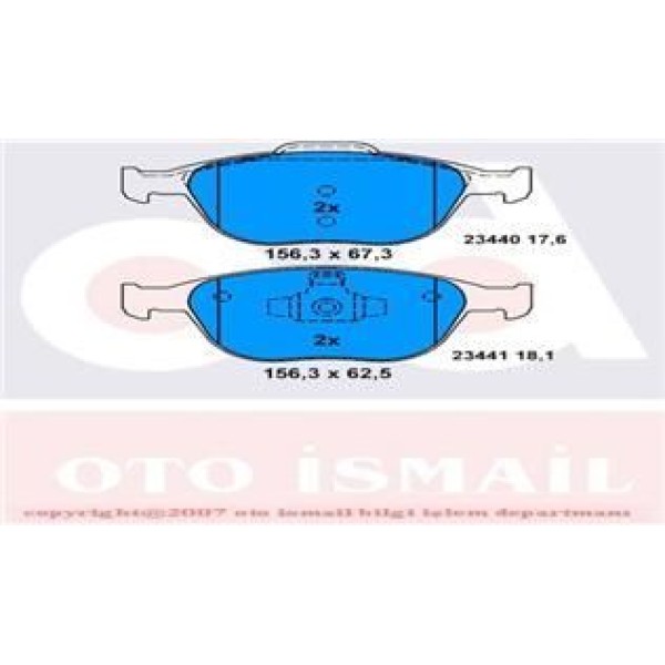 Fren Balatası &Ouml;n Fiesta IV 95-; Fiesta V 01-; Fusıon 02-; Puma 97-; / Mazda 2 03-; Mazda 121 96-; 