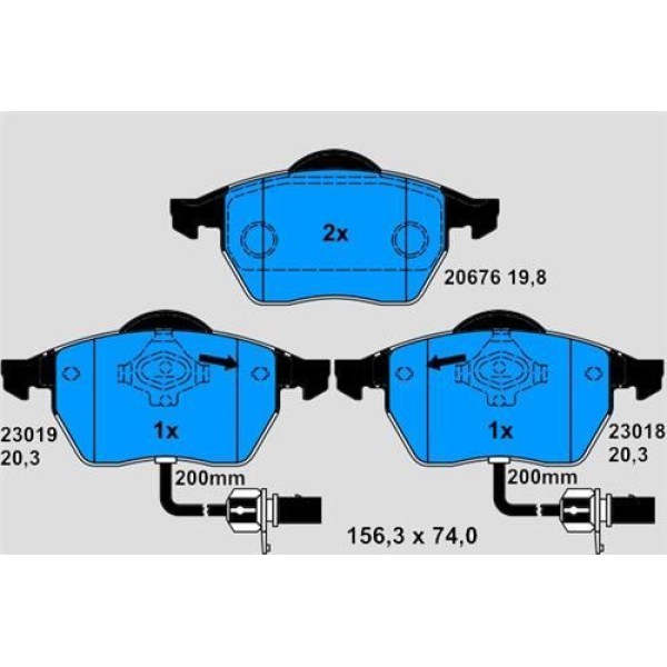 Fren Balatası &Ouml;n Fişli Golf III 91-; / A3 96-; Tt 98-; / Toledo II 98-; Leon 99-; / Octavıa 96-; 