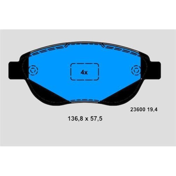 Fren Balatası &Ouml;n Fişli 500 07-; Linea 07-; Doblo 01-; / 207 06-; 307 00-; 1007 05-; / Xsara 97-; C3 I 02-; C4 04-; 
