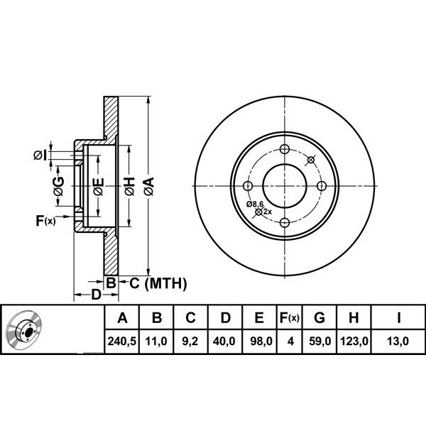 Mga 50105 Fren Diski &Ouml;n 500 07- 