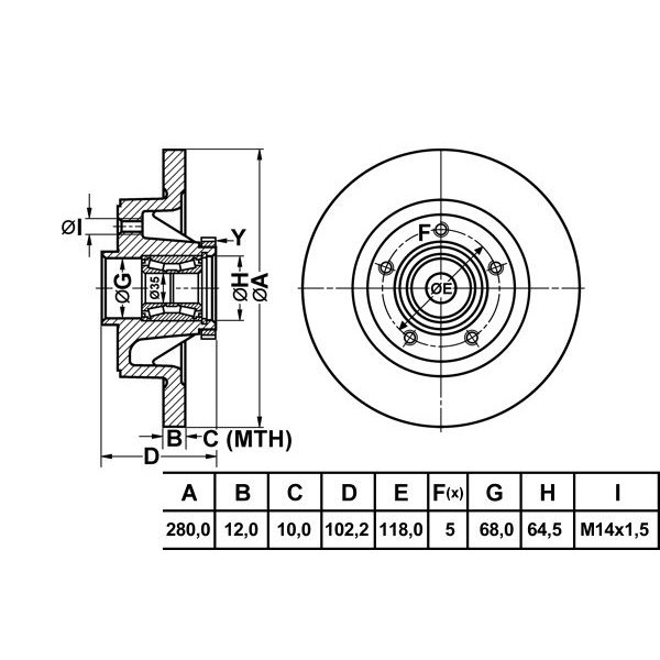 Mga 50116 Fren Diski Arka Trafic II 01-