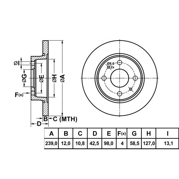 Mga 50138 Fren Diski &Ouml;n Samara 86- 