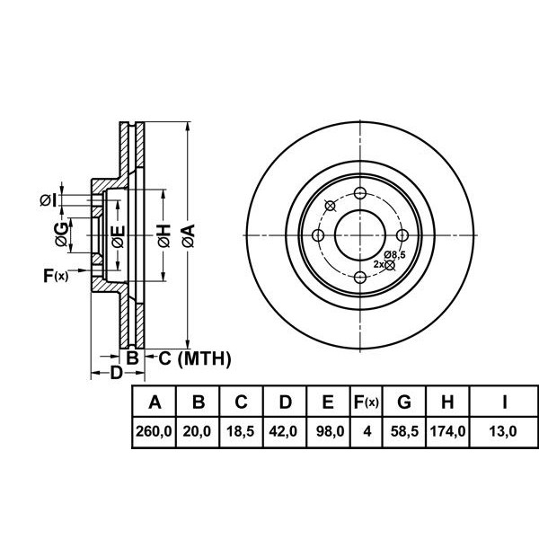 Mga 50177 Fren Diski &Ouml;n Prıora 08-