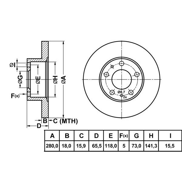 Mga 50180 Fren Diski &Ouml;n 14Q Ducato 94- 