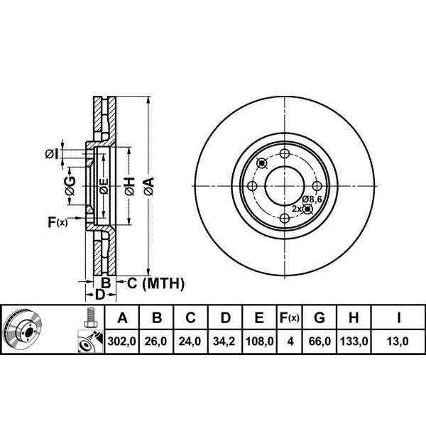 Mga 50194 Fren Diski &Ouml;n 207 06-