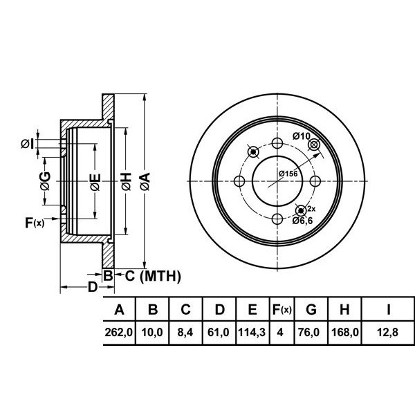 Mga 50238 Fren Diski Arka Sonata IV 98-
