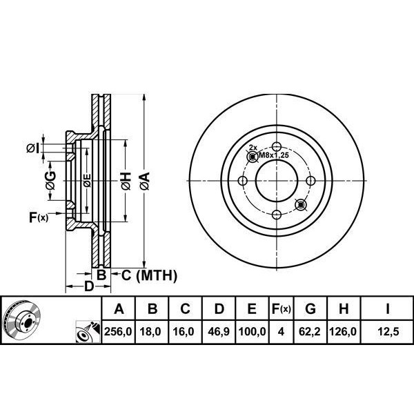 Mga 50245 Fren Diski &Ouml;n İ20 09-