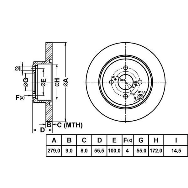 Mga 50256 Fren Diski Arka Corolla Verso 04-