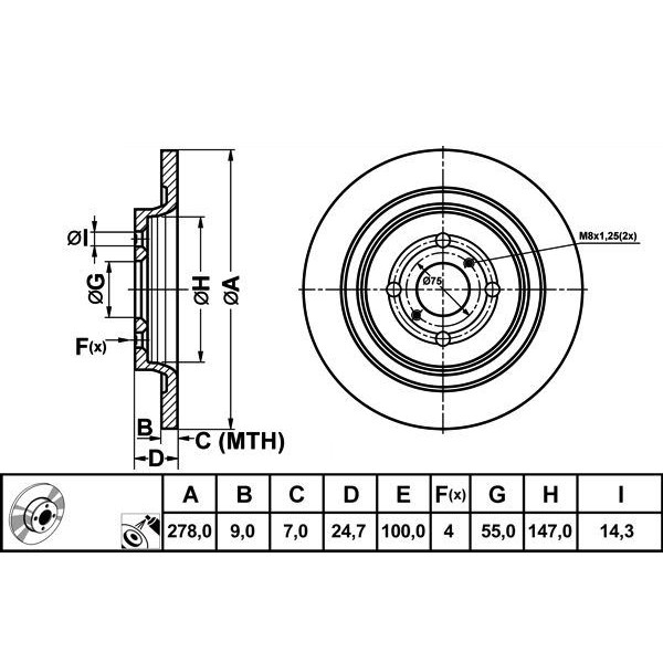 Mga 50260 Fren Diski Arka Yaris 05-