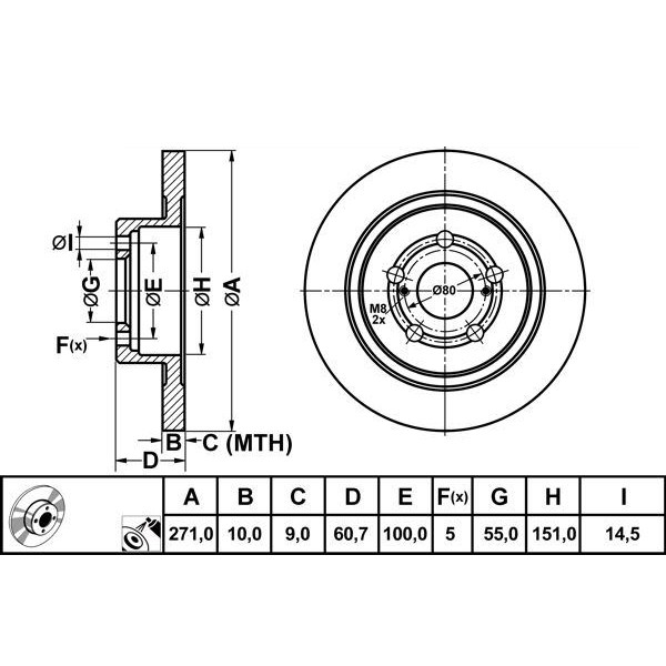 Mga 50261 Fren Diski Arka Avensıs 97- 