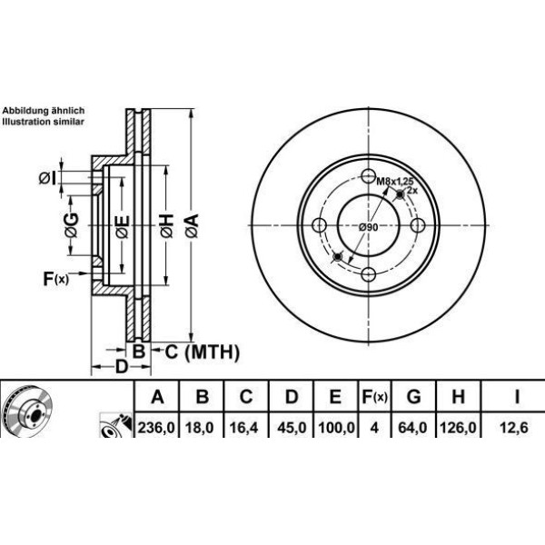 Mga 50279 Fren Diski &Ouml;n Mırage Carısma 95-