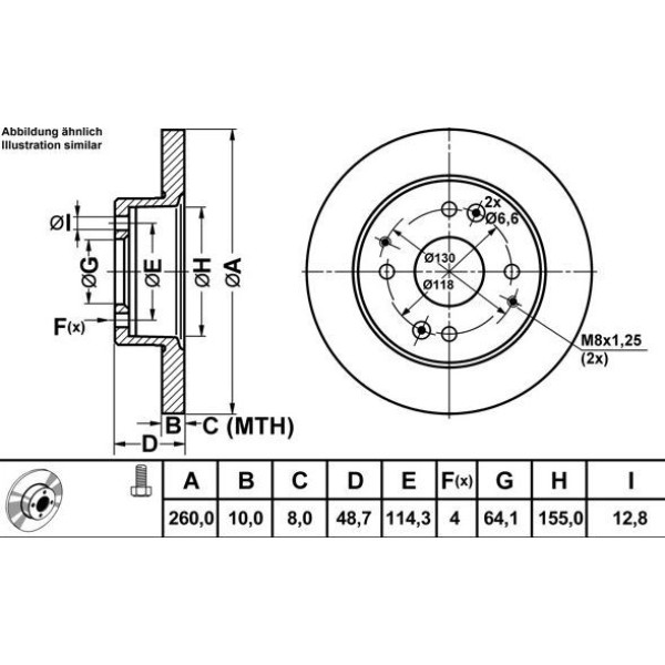 Mga 50302 Fren Diski Arka Civic Vı 95- 