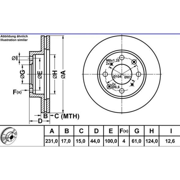 Mga 50309 Fren Diski &Ouml;n Civic 88-