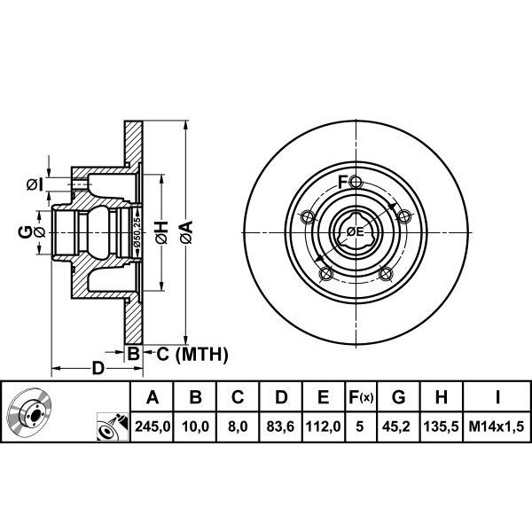 Mga 50314 Fren Diski Arka A4 95-
