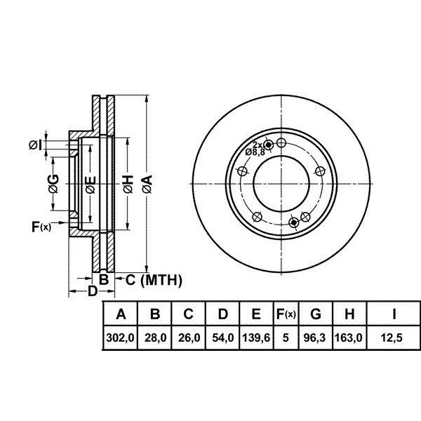 Mga 50324 Fren Diski &Ouml;n Sorento 02-