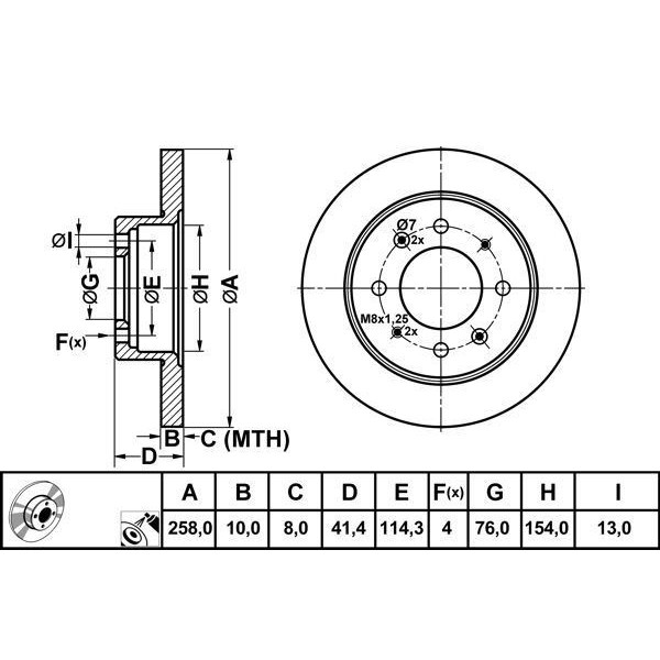 Mga 50325 Fren Diski Arka Cerato 04- 