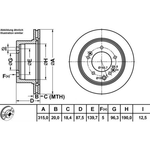 Mga 50326 Fren Diski Arka Sorento 02- 