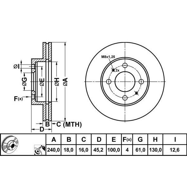 Mga 50333 Fren Diski &Ouml;n 100Nx 90-