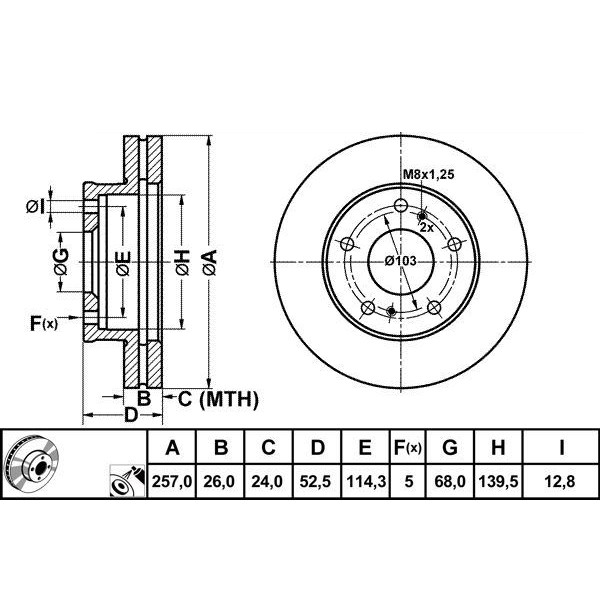 Mga 50339 Fren Diski &Ouml;n Vanette 97-