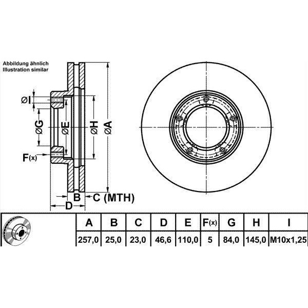 Mga 50358 Fren Diski &Ouml;n Taro 89- 