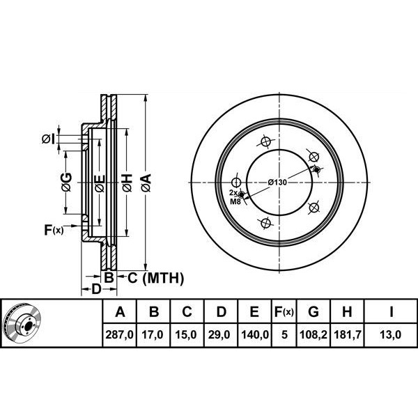 Mga 50374 Fren Diski &Ouml;n Grand Vitara 98-