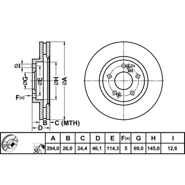 Mga 50377 Fren Diski &Ouml;n Santafe  00-