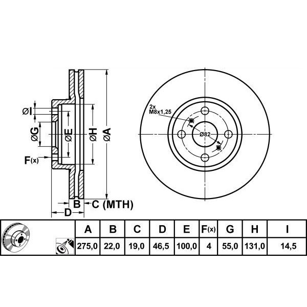Mga 50386 Fren Diski &Ouml;n Yaris 05-
