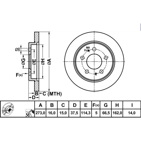 Mga 50403 Fren Diski &Ouml;n Terıos 97- 