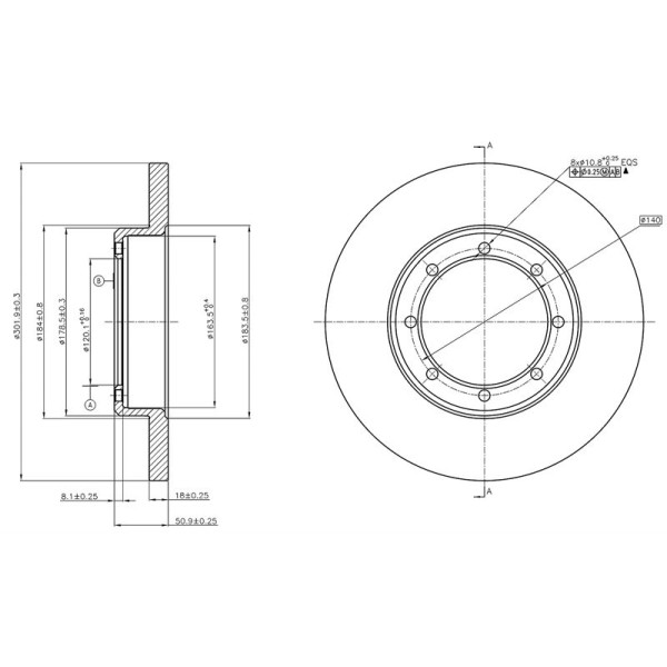 Mga 50433 Fren Diski Arka Master III 10-