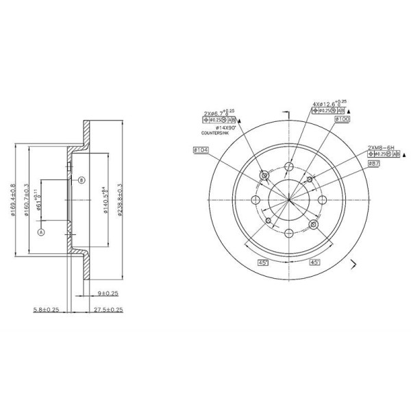 Mga 50439 Fren Diski Arka City 09-