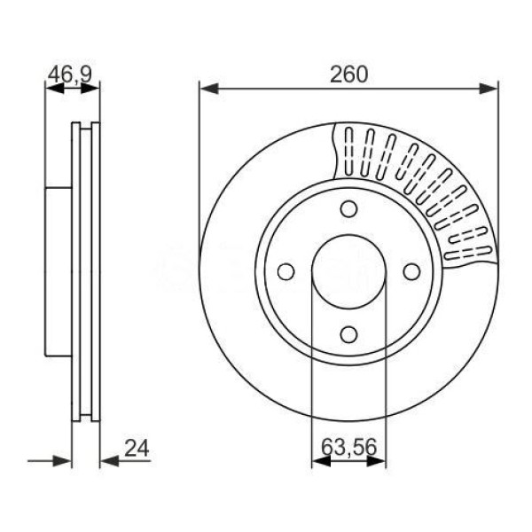 Fren Diski &Ouml;n Havalı 260 4 Mondeo 96-;00 