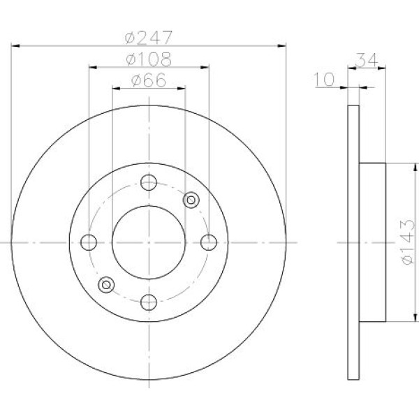 Magneti Marelli 360704006000 Fren Diski &Ouml;n Takım 4D 247Mm Saxo 106 206 306 309 405 87- 