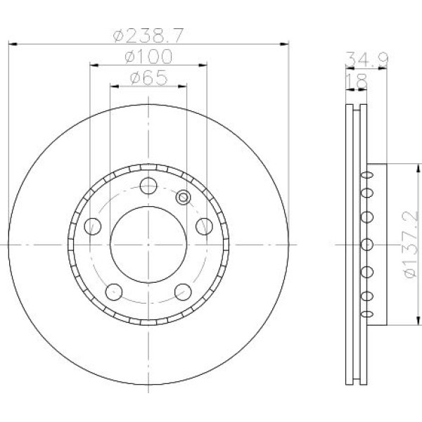 Magneti Marelli 360704012700 &Ouml;n Fren Diski Polo 07 Fabıa 00 Fox 03 1.2-1.4 16V-1.6 16V-1.9Sdı 239&times;18&times;5Dlxhavalı 