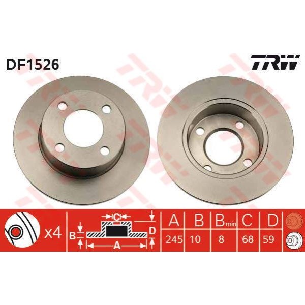 Trw Df1526 Fren Diski Arka 80 87-