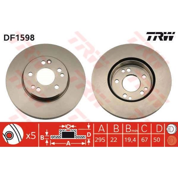 Trw Df1598 Trw Fren Diski &Ouml;n Mercedes Benz Cabrıolet 92-