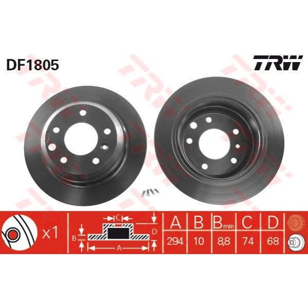 Trw Df1805 Fren Diski Arka Xj 86- 