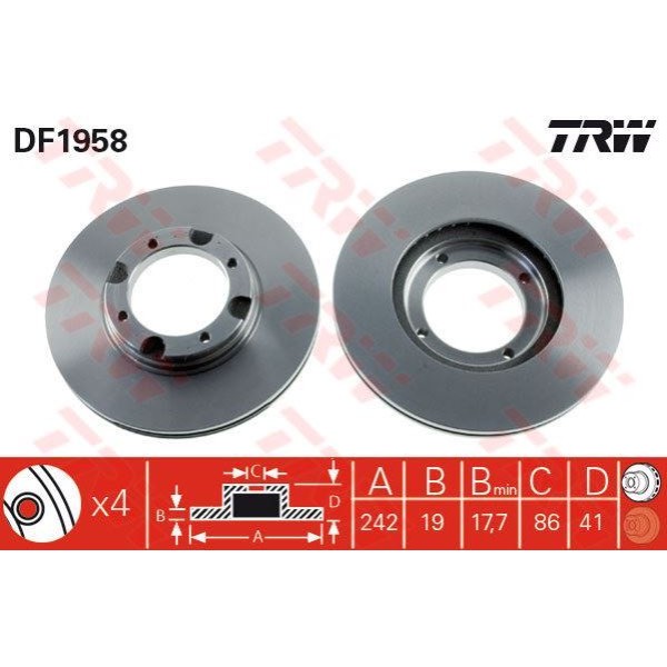 Trw Df1958 Fren Diski &Ouml;n Accent 95- 