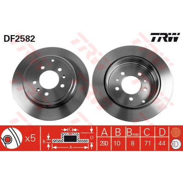 Trw Df2582 Fren Diski Arka 605 89- 