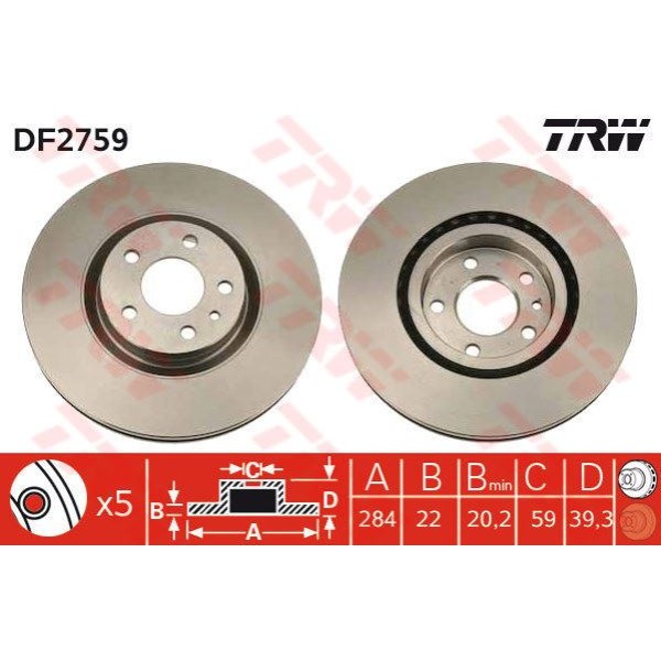 Trw Df2759 Fren Diski &Ouml;n Gtv 1995-2005-Spıder 1995-2005