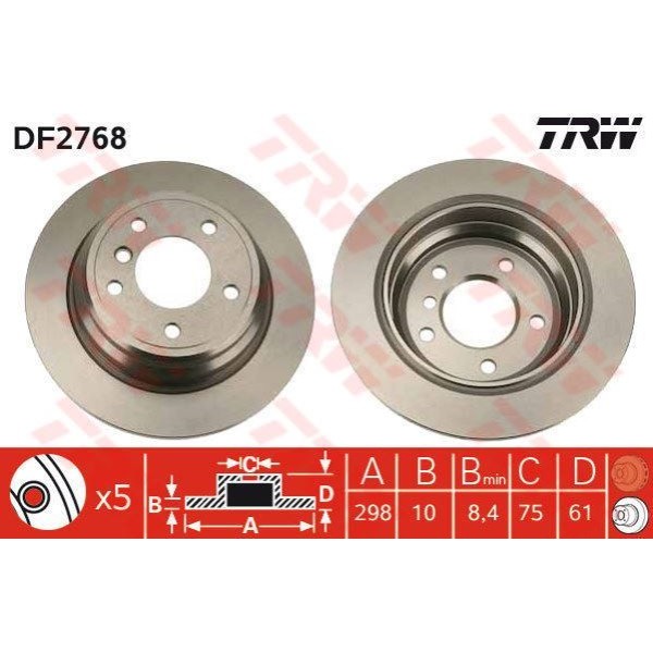 Trw Df2768 Fren Diski Arka Bmw 5 E39 95-
