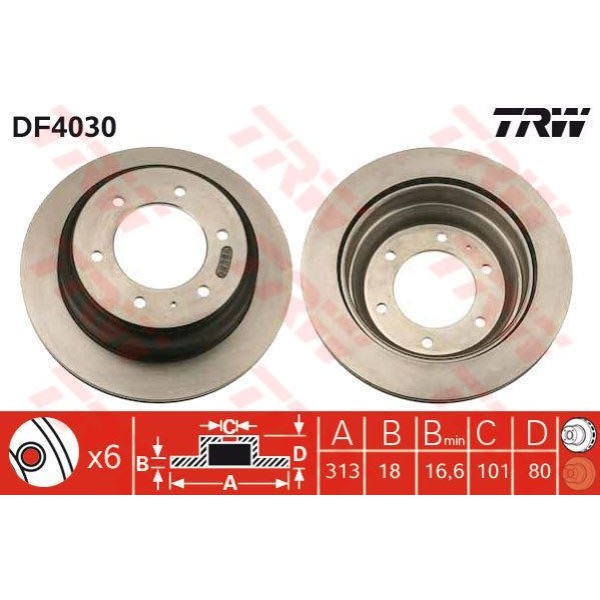 Trw Df4030 Fren Diski Arka Frontera A 92-