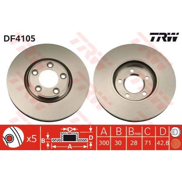 Trw Df4105 Fren Diski &Ouml;n S-Type 98- 