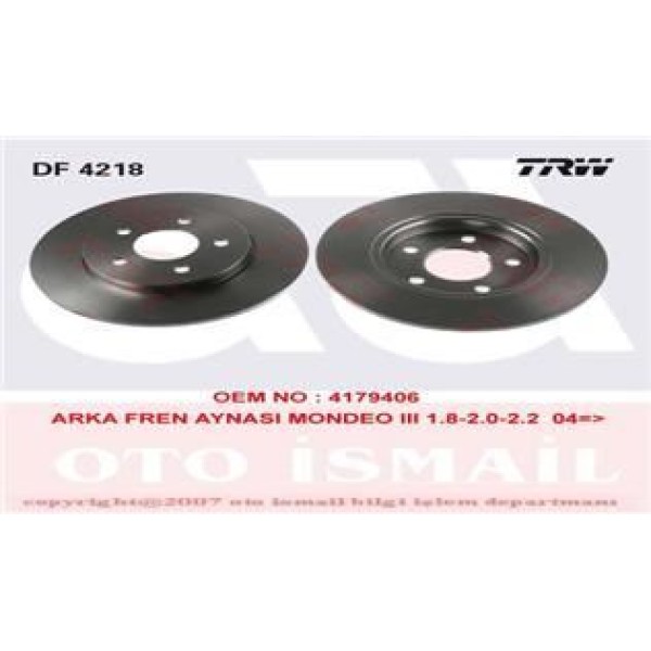 Trw Df4218 Fren Diski Arka Mondeo III 00-