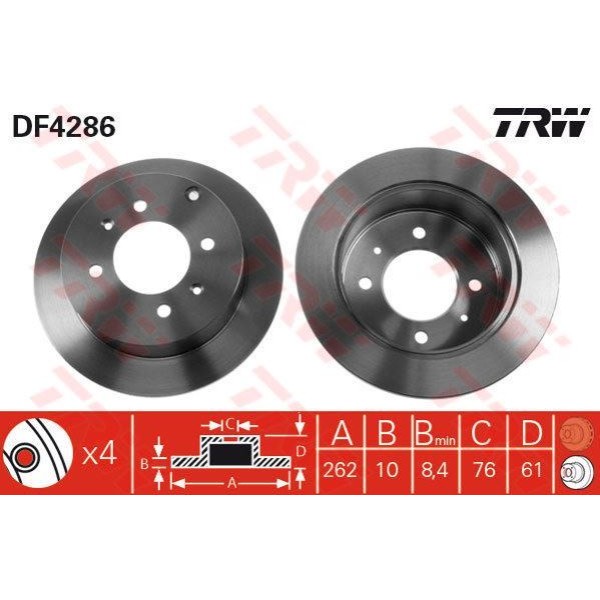 Trw Df4286 Fren Diski Arka Sonata IV 98- 